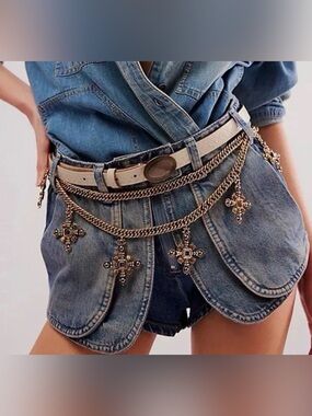 NWT Free People We The Free Prince Street Denim Shorts Boho Festival Size  28